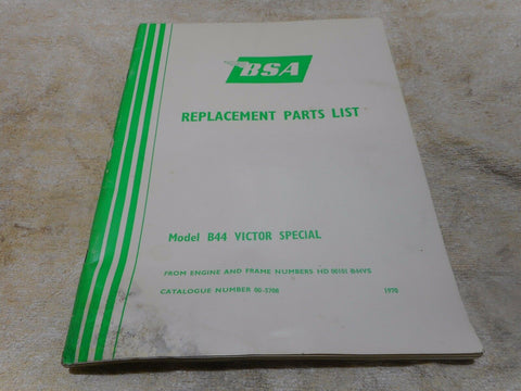 BSA B44 Victor Special Parts List