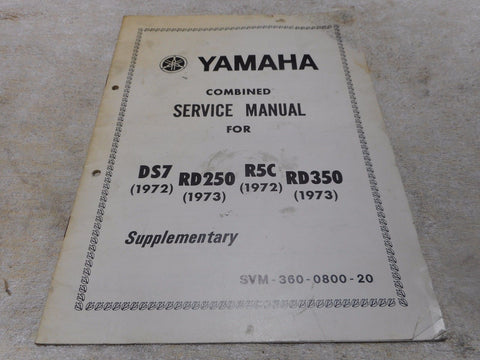 Yamaha DS7/RD250/R5C/RD350 Combined Supplementary Service Manual