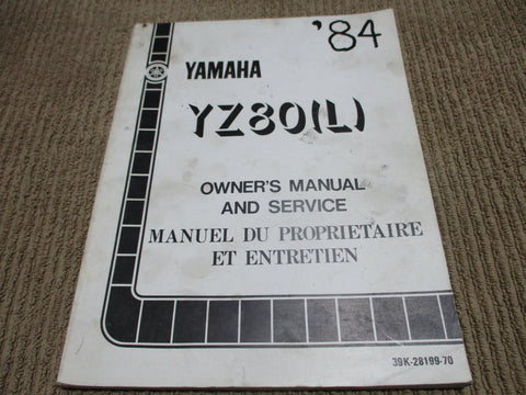 Yamaha YZ80L Owners Manual