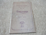 Triumph Instruction Manual